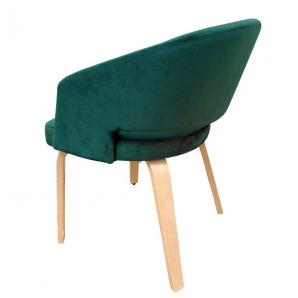 2 Sillones viseu, contrachapado de madera de hevea, natural, velvet verde oscuro - 2 unidades