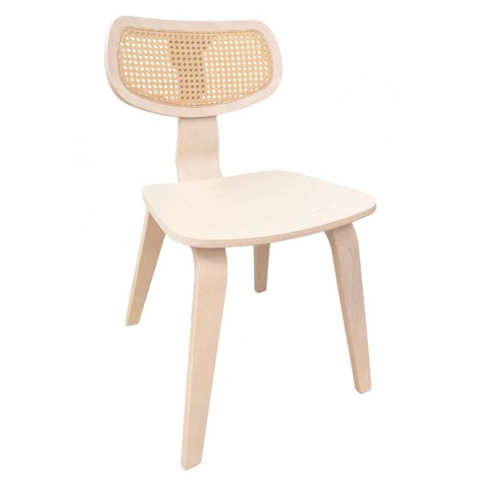2 Sillas corbel, contrachapado de madera de hevea, rejilla, acabado natural - 2 unidades