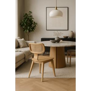 2 Sillas corbel, contrachapado de madera de hevea, rejilla, acabado natural - 2 unidades