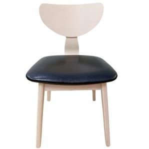 2 Sillas dublin, contrachapado de madera de hevea, natural, similpiel negra - 2 unidades