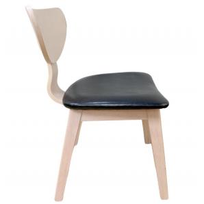 2 Sillas dublin, contrachapado de madera de hevea, natural, similpiel negra - 2 unidades