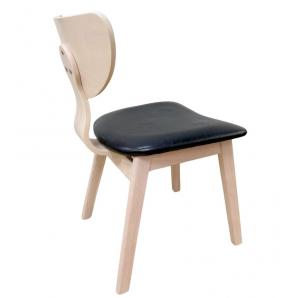 2 Sillas dublin, contrachapado de madera de hevea, natural, similpiel negra - 2 unidades