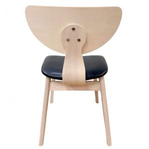 2 Sillas dublin, contrachapado de madera de hevea, natural, similpiel negra - 2 unidades