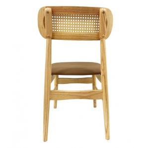 2 Sillas cáucaso, madera, rejilla, similpiel marrón - 2 unidades