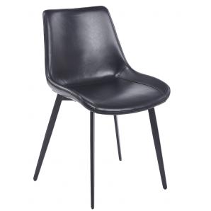 4 Sillas madrigal, metal, similpiel vintage negra - 4 unidades