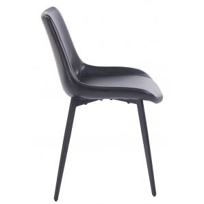 4 Sillas madrigal, metal, similpiel vintage negra - 4 unidades