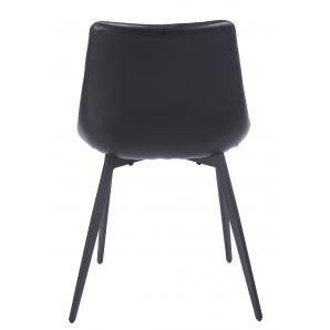 4 Sillas madrigal, metal, similpiel vintage negra - 4 unidades