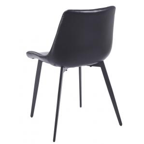 4 Sillas madrigal, metal, similpiel vintage negra - 4 unidades