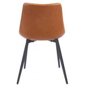 4 Sillas madrigal, metal, similpiel vintage marrón - 4 unidades