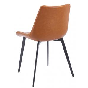 4 Sillas madrigal, metal, similpiel vintage marrón - 4 unidades