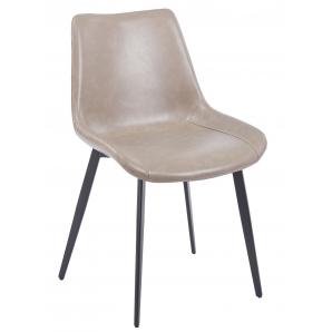 4 Sillas madrigal, metal, similpiel vintage gris - 4 unidades