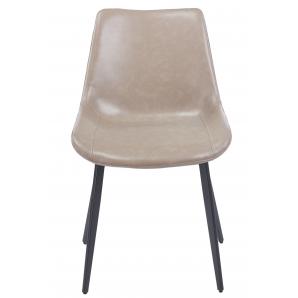 4 Sillas madrigal, metal, similpiel vintage gris - 4 unidades