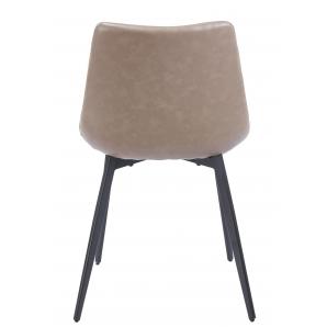 4 Sillas madrigal, metal, similpiel vintage gris - 4 unidades