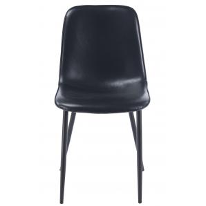 4 Sillas peñafiel, metal, similpiel vintage negra - 4 unidades