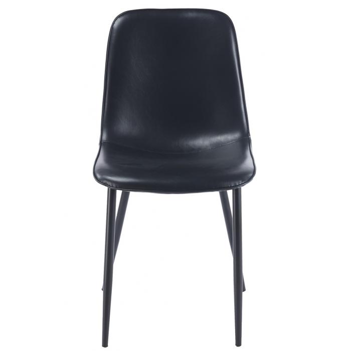 4 Sillas peñafiel, metal, similpiel vintage negra - 4 unidades