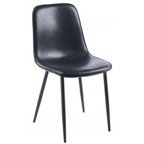 4 Sillas peñafiel, metal, similpiel vintage negra - 4 unidades