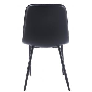 4 Sillas peñafiel, metal, similpiel vintage negra - 4 unidades