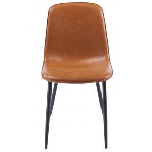 4 Sillas peñafiel, metal, similpiel vintage marrón - 4 unidades