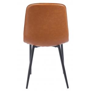 4 Sillas peñafiel, metal, similpiel vintage marrón - 4 unidades