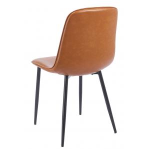 4 Sillas peñafiel, metal, similpiel vintage marrón - 4 unidades