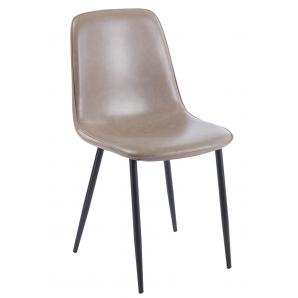 4 Sillas peñafiel, metal, similpiel vintage gris - 4 unidades