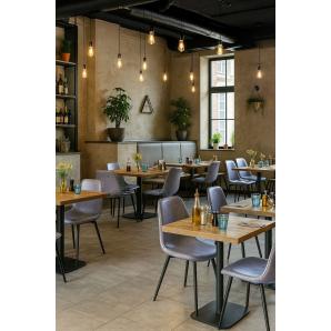 4 Sillas peñafiel, metal, similpiel vintage gris - 4 unidades