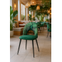 2 Sillas orquidea, metal, tapizado velvet verde con respaldo floral a juego - 2 unidades