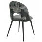2 Sillas orquidea, metal, tapizado velvet gris con respaldo floral a juego - 2 unidades