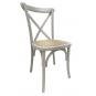 2 Sillas cross sx, madera de haya, blanca, asiento de ratán - 2 unidades