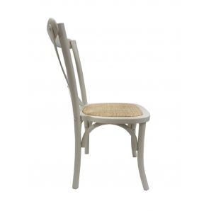 2 Sillas cross sx, madera de haya, blanca, asiento de ratán - 2 unidades