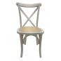 2 Sillas cross sx, madera de haya, blanca, asiento de ratán - 2 unidades