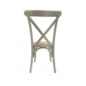 2 Sillas cross sx, madera de haya, blanca, asiento de ratán - 2 unidades