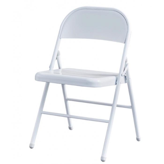 6 Sillas toscana, plegable, metal, blanca - 6 unidades