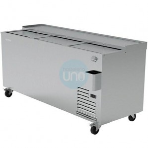 Botellero Enfriador SUBCERO, Hasta -3 Grados, 1,8 Metros, 3 Puertas, Fondo 67 cm, INOX, Ruedas, INFRICO