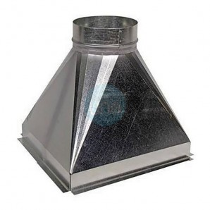 Tolva Recta Motor 12/12 para Tubo Ø 30 cm, Acero Galvanizado