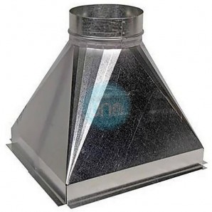 Tolva Recta Motor 15/15 para Tubo Ø 50 cm, Acero Galvanizado