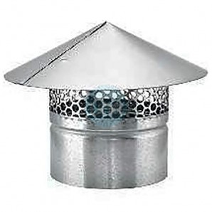 Caperuza Simple con Malla Ø 40 cm, Acero Galvanizado