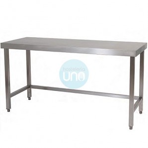 Mesa de Trabajo Central, 1,5 Metros Ancho, Fondo 90 cm, sin Balda, Acero inoxidable