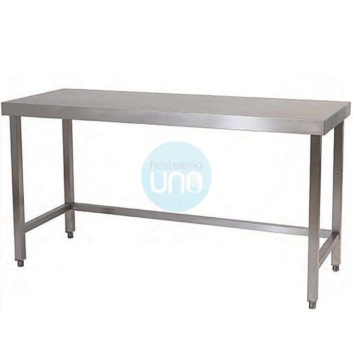 Mesa de Trabajo Central, 1,5 Metros Ancho, Fondo 90 cm, sin Balda, Acero inoxidable