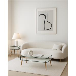 Mesa holanda, madera, cristal, 55x40 cms