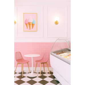 4 Sillas uncibay, metal, polipropileno rosa oscuro - 4 unidades