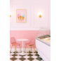 4 Sillas uncibay, metal, polipropileno rosa oscuro - 4 unidades