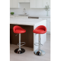 4 Taburetes aliveri, cromado, similpiel roja - 4 unidades
