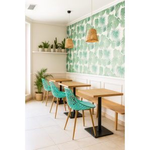 4 Sillas strauss, metal, polipropileno verde pastel - 4 unidades