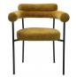 4 Sillones cervantes, metal, tapizado tejido bouclé amarillo - 4 unidades