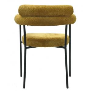 4 Sillones cervantes, metal, tapizado tejido bouclé amarillo - 4 unidades