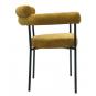 4 Sillones cervantes, metal, tapizado tejido bouclé amarillo - 4 unidades