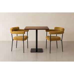 4 Sillones cervantes, metal, tapizado tejido bouclé amarillo - 4 unidades