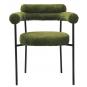4 Sillones cervantes, metal, tapizado tejido bouclé verde oscuro - 4 unidades