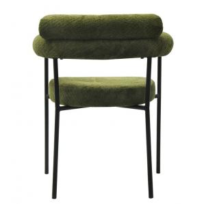 4 Sillones cervantes, metal, tapizado tejido bouclé verde oscuro - 4 unidades